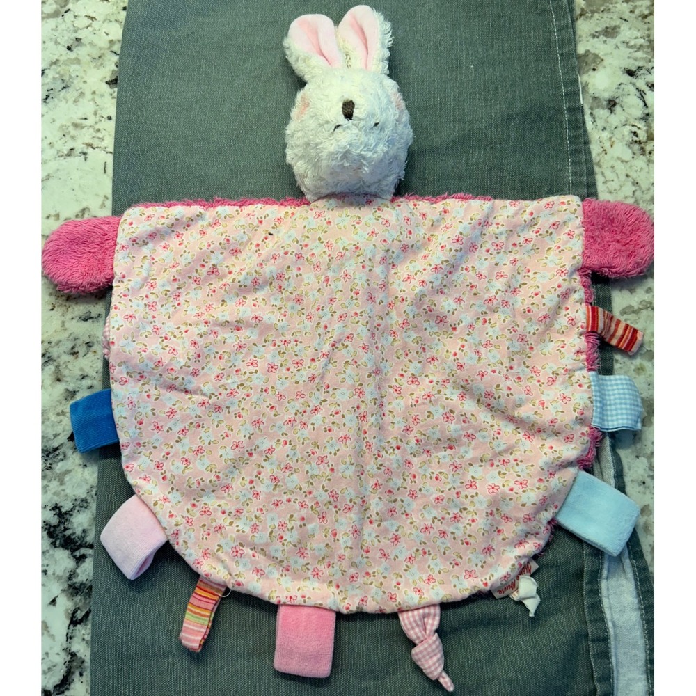 Kathe Kruse Bunny Lovey Security Blanket Pink Floral Plush‎ Toy Waldorf Steiner